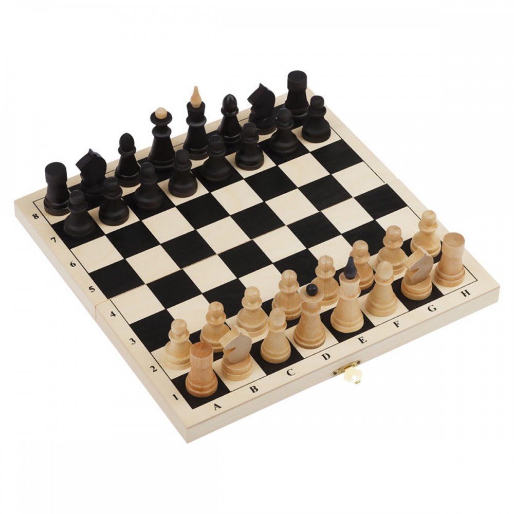 Шахматы ТРИ СОВЫ обиходные, деревянные с деревянной доской 29*29см      341989  НИ_46630