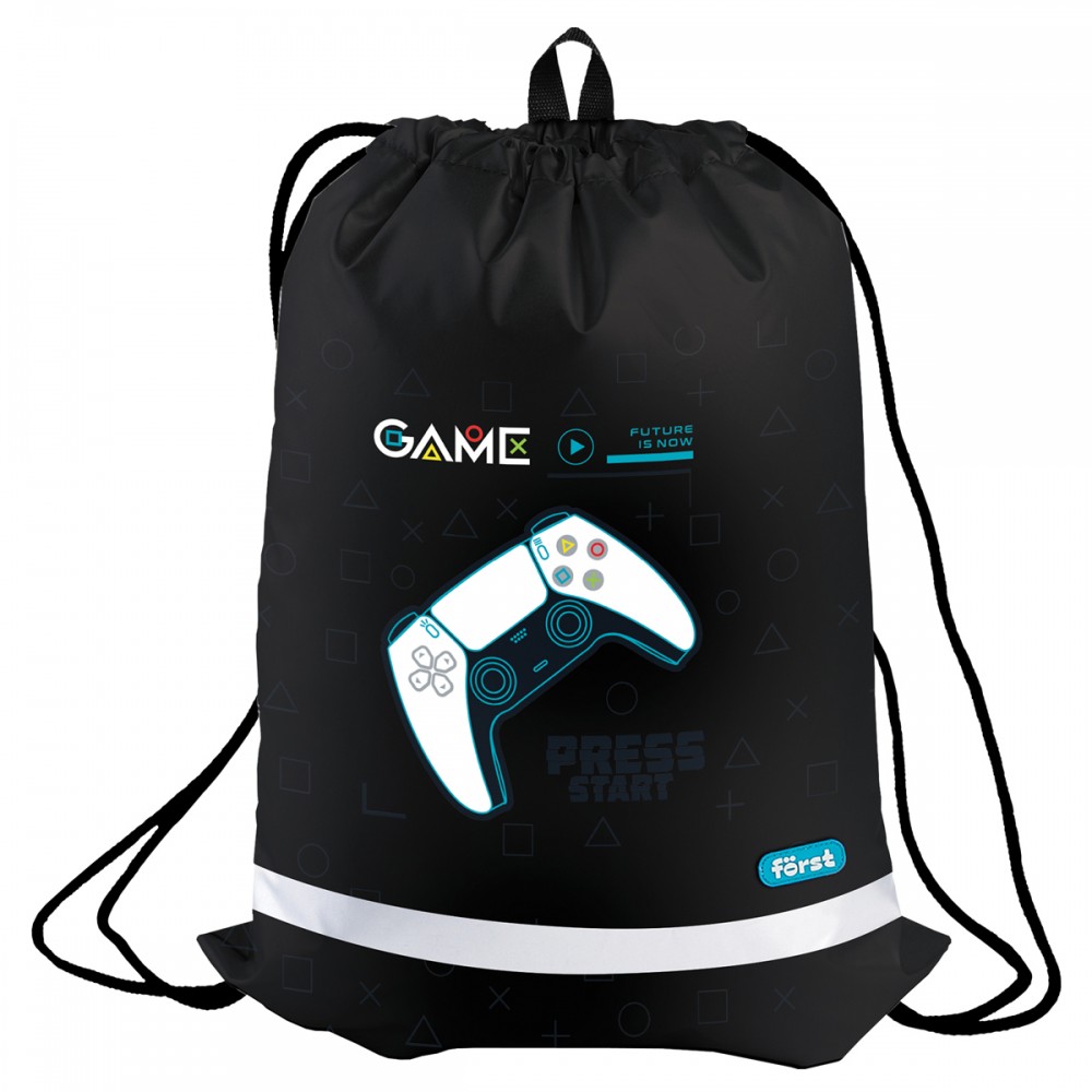 Мешок для обуви 1 отделение Först &quot;Game&quot;, 360*460мм, вентиляционная сеточка, светоотражающая полоса 366092 FT-MS-01240