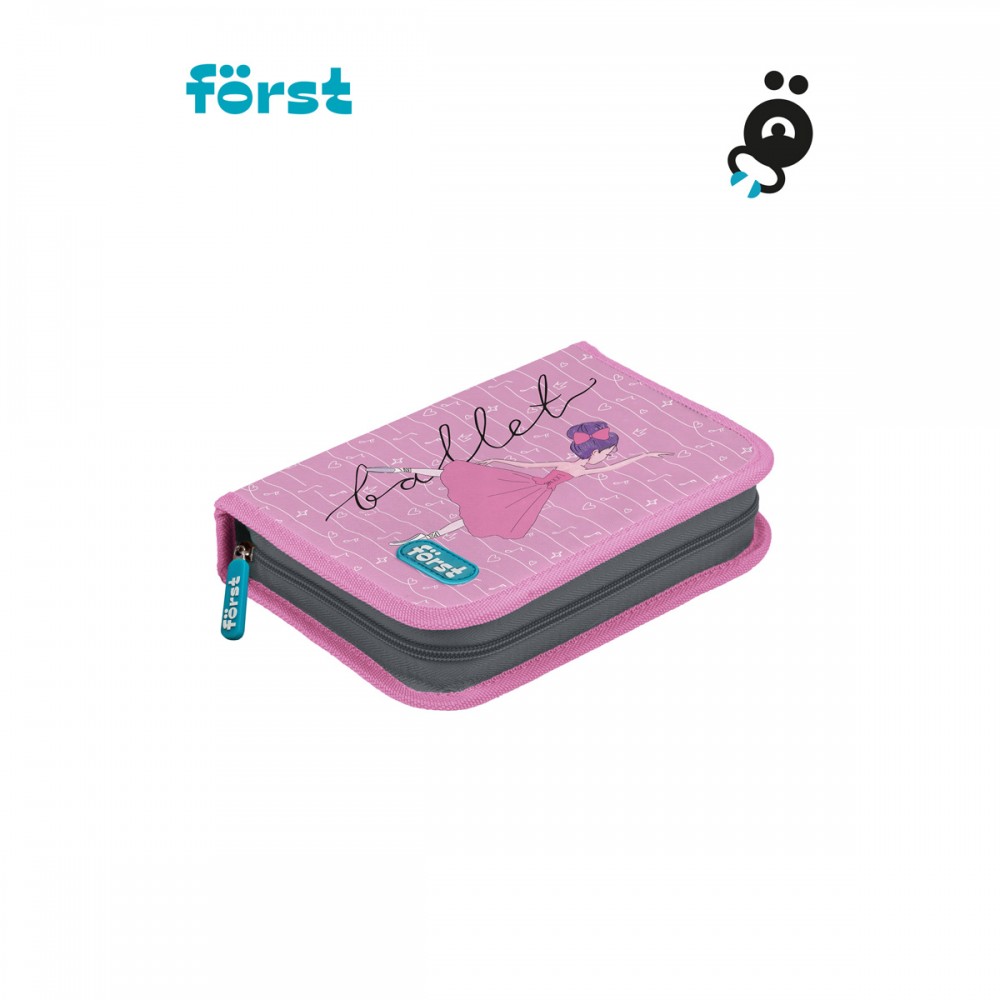 Пенал 1 отделение, 200*140*40 Först &quot;Ballet&quot;, дополнительная откидная секция, полиэстер 349923  FT-PK-110315