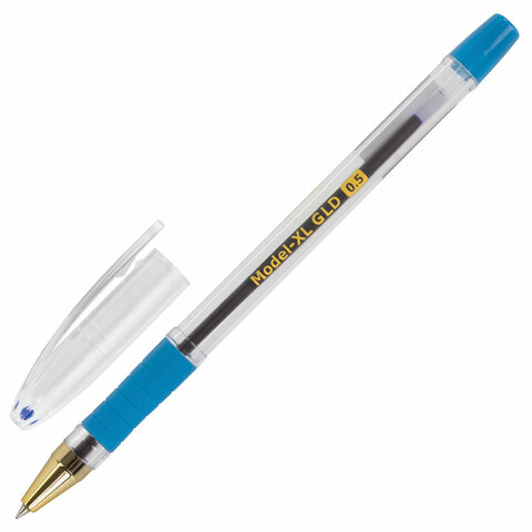 Ручка шариковая масляная с грипом BRAUBERG &quot;Model-XL GLD&quot;, СИНЯЯ, узел 0,5 мм, линия письма 0,25 мм, 143245