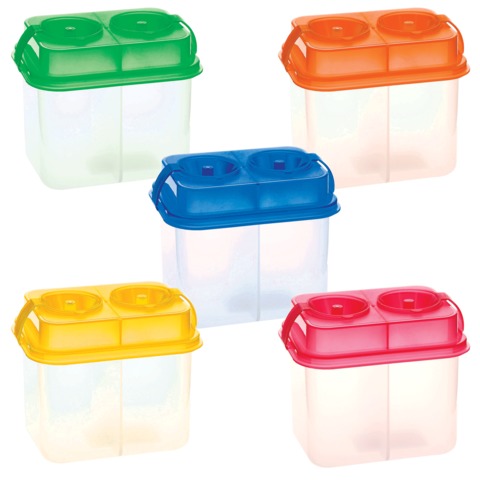 Стакан-непроливайка СТАММ &quot;Премиум&quot;, двойной, с крышкой, ассорти, прозрачный, СН450