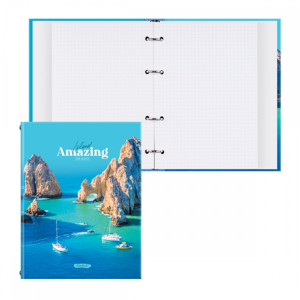 Тетрадь на кольцах А5, 120л., BG &quot;Остров мечты&quot;, глянцевая ламинация 342129 ТТ5к120_лг 11361