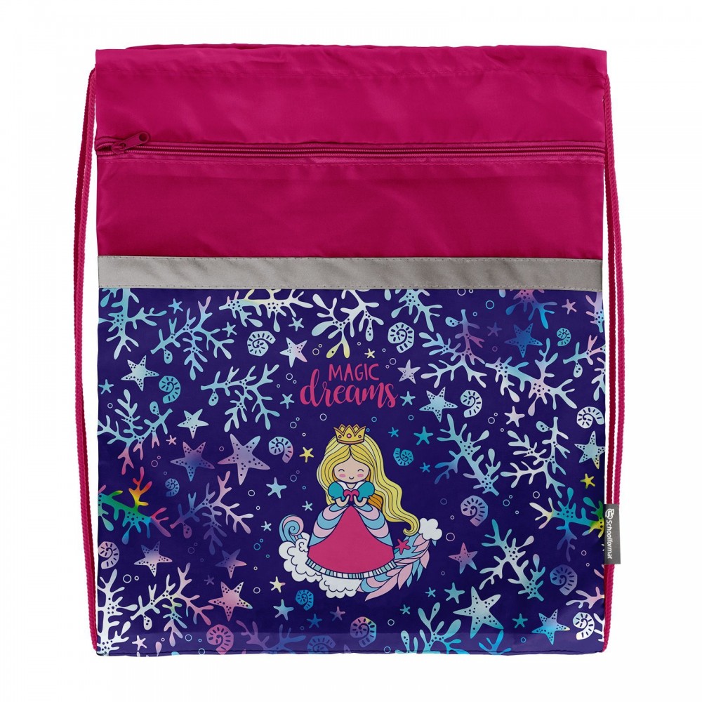 Мешок для обуви Schoolformat большой С КАРМАНОМ, 49х41, серия Princess-mermaid МОБК-ПМР/213016