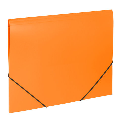 Папка на резинках BRAUBERG &quot;Office&quot;, оранжевая, до 300 листов, 500 мкм, 228084