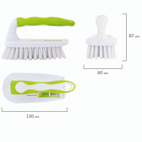 Щетка универсальная ЛЮБАША &quot;Утюжок&quot;, 8,5х6,5х15 см, ручка с ПВХ-покрытием, 603632