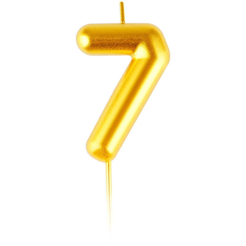Свеча для торта с держателем MESHU &quot;Цифра 7&quot;, 6см, золотая, блистер 315792 MS_59334