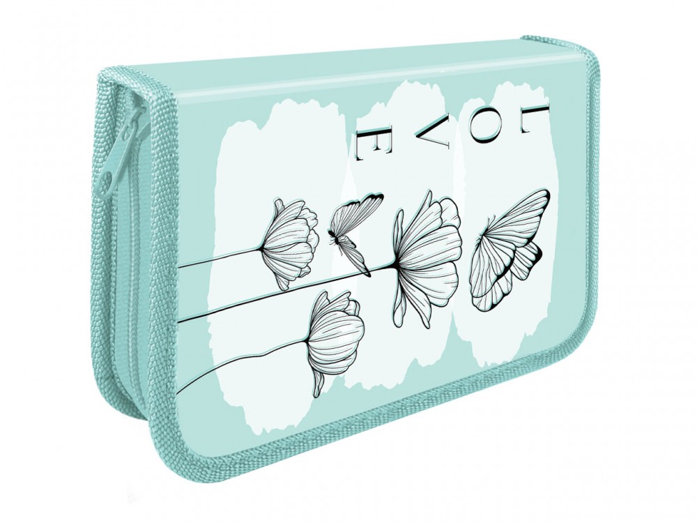 Пенал односекционный большой 190/115  (ПО-02, ГРАФИЧНЫЕ ЦВЕТЫ 2023), ПО-02  00-00007933