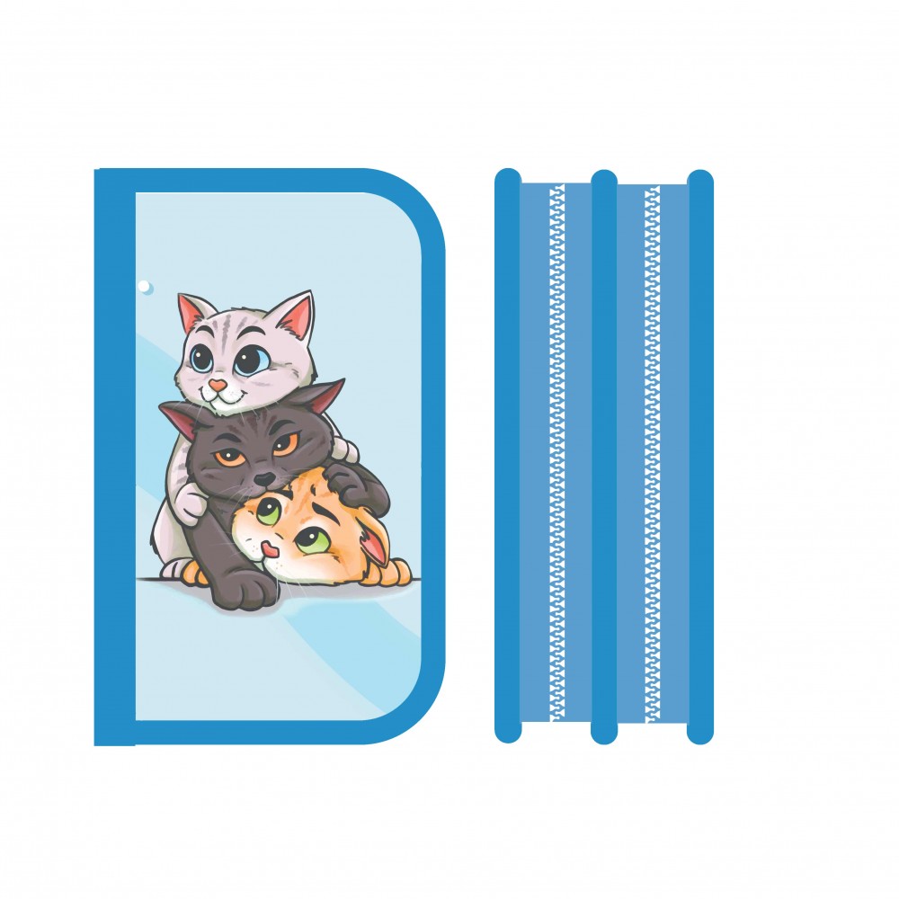 Пенал двухсекционный большой с откидной планкой 190/120 (ПО-05, ТРИ КОТИКА 2022) 00-00007875