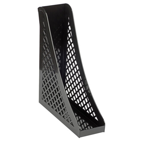 Лоток вертикальный для бумаг BRAUBERG ECO, 240х80х290 мм, сетчатый, черный, 239014