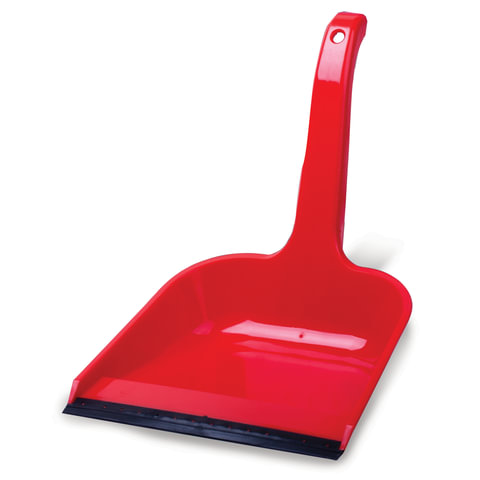 Совок для мусора, высокая ручка, пластик, красный, 4341600  601331