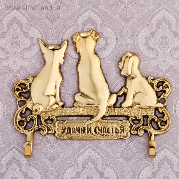 Ключница &quot;Удачи и счастья&quot;, щенки, 115 х 88 мм   2190199