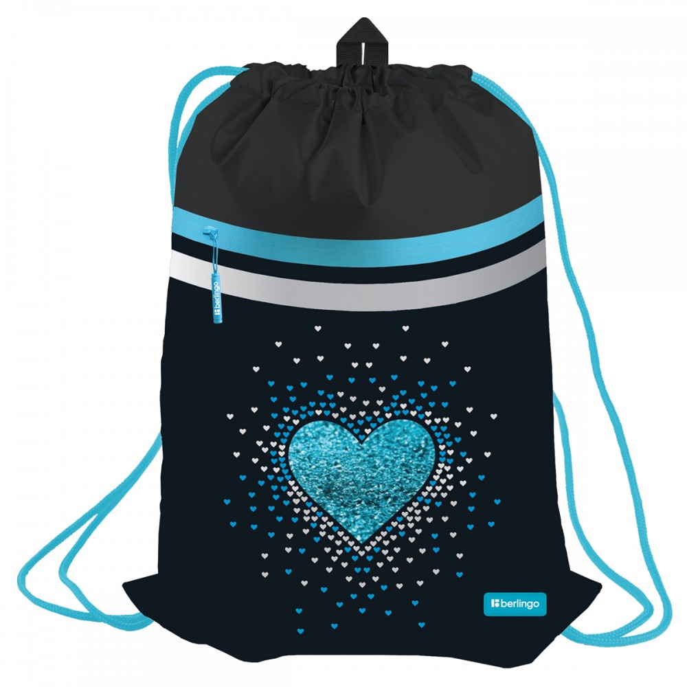 Мешок для обуви 1 отделение Berlingo &quot;Glamorous&quot;, 340*460мм, вентиляционная сеточка, светоотражающая лента, карман на молнии 367893/SB-EXPL-1010