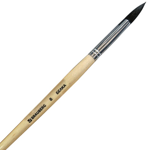 Кисть BRAUBERG беличья, круглая, №8, 200185