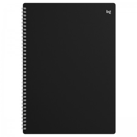 Тетрадь 80л., А4 клетка на гребне BG "База", пластиковая обложка, черный 378834 Т4гр80_пл 08689