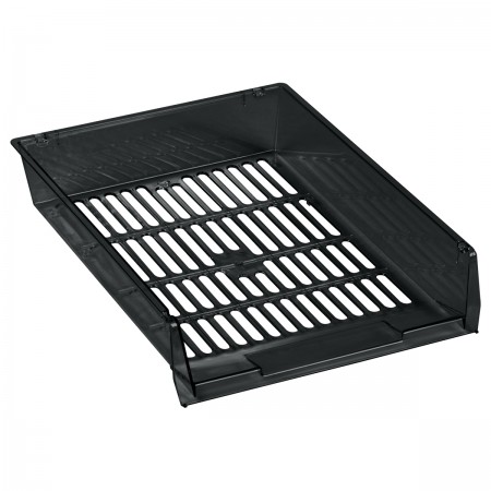 Лоток для бумаг горизонтальный СТАММ "Респект", сетчатый, тонированный черный 351630 ЛТГ-31163