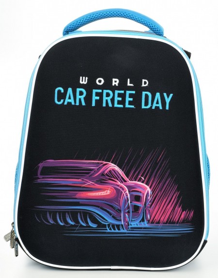 Рюкзак Schoolformat ERGONOMIC + MINIMAL CAR 19,8 л черн. 38х30х18 см жестк. каркас 2 отд. молния д/мальчиков  РЮКЖКРД-МКР/227836