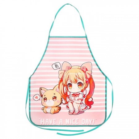 Фартук для труда, большой, печать на ткани 540/460 (рост 140-160) (20) (ФДТ-33, ANIME GIRL 2024), ФДТ-33  00-00017744