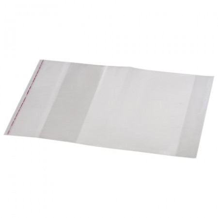 Обложка 300х470 мм, ПП для учебника и тетради А4, универсальная, прозрачная, клейкий край, 80 мкм, 16.43 / 244346  300.2