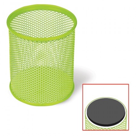 Подставка-органайзер BRAUBERG &quot;Germanium&quot;, металлическая, круглое основание, 94х81 мм, светло-зеленая, 231982