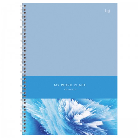Тетрадь 80л., А4 клетка на гребне BG "Blue art", глянцевая ламинация, твердая обложка 376088 ТТ4гр80_лг 64252