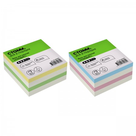 Блок для записей СТАММ &quot;Стандарт&quot;, 8*8*4см, ассорти 331282  БЗ-884200