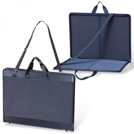 Папка для рисунков и чертежей, А2, 645х470 мм, &quot;Пленэр-2&quot;, с ручками, кожзам и ткань, черная, 675/1, 223112