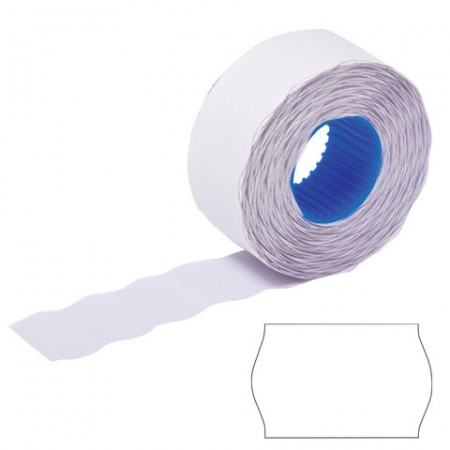 Этикет-лента 26х16 мм, волна, белая, по 800 шт., BRAUBERG, 123580