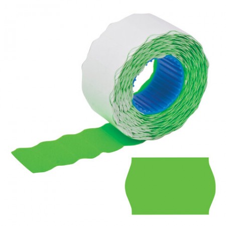 Этикет-лента 26х16 мм, волна, зеленая, по 800 шт., BRAUBERG, 123583