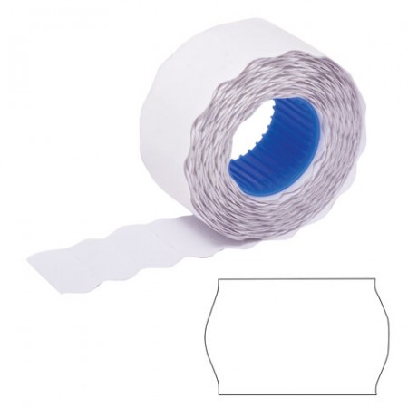 Этикет-лента 26х12 мм, волна, белая, по 800 шт., BRAUBERG, 123576