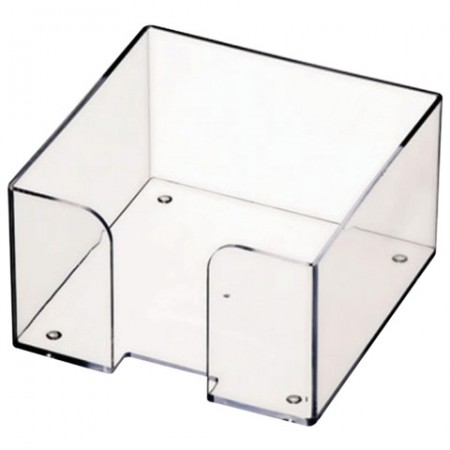 Подставка для бумажного блока СТАММ пластиковая, 90х90х50 мм, прозрачная, ПЛ61 235806