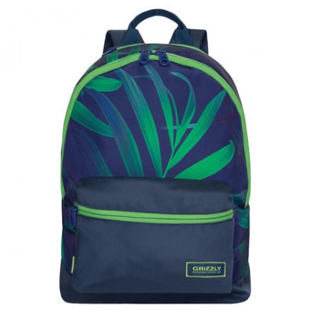 Рюкзак GRIZZLY молодежный, городской, Листья, 30х41х12 см, RX-940-4/1