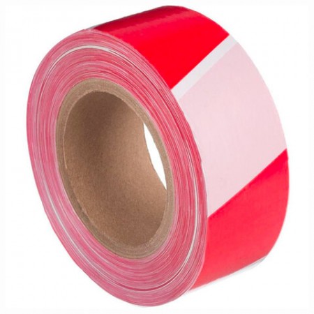 Лента оградительная сигнальная красно-белая, 50 мм х 200 м, СТАНДАРТ, основа полиэтилен, ЛО 200/50  607909