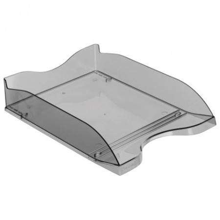 Лоток горизонтальный для бумаг СТАММ &quot;Люкс&quot;, тонированный серый, ЛТ62, 235665