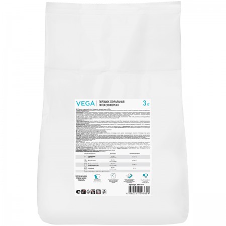 Порошок стиральный Vega, Лотос Универсал, 3кг, полиэтиленовый мешок 368977