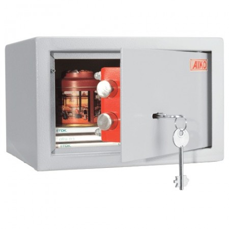 Сейф офисный (мебельный) облегченной конструкции AIKO &quot;Т17&quot;, 171х260х230 мм, 4 кг, ключевой замок, крепление к стене, полу