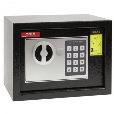 Сейф офисный (мебельный) облегченной конструкции ONIX &quot;KS-16&quot;, 170х230х170 мм, 3,5 кг, электронный замок