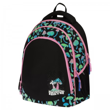 Рюкзак Först F-JUNIOR &quot;Mushrooms&quot; 38*29*18 см, 3 отделения, 2 кармана, эргономичная спинка 351767 FT-RM-080203
