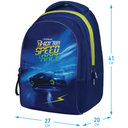 Рюкзак Berlingo inStyle &quot;Hot rod&quot; 41*27*20см, 3 отделения, 1 карман, эргономичная спинка 336348  RU08011