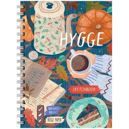 Скетчбук 100л. А5 7БЦ BG &quot;Hygge&quot;, матовая ламинация, бежевый тонированный блок, тв.обложка. 315277/СТ5гр100_лм 9563