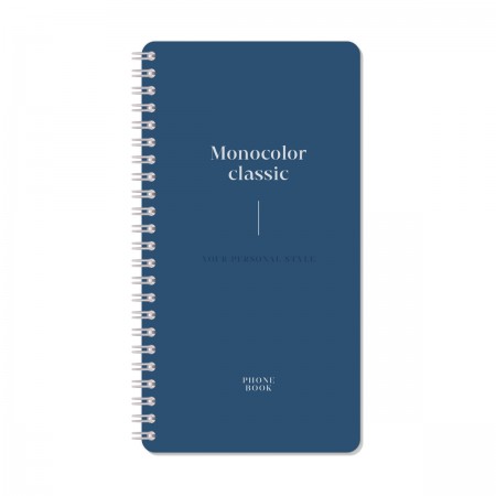 Телефонная книга А5, 80л., на гребне OfficeSpace &quot;Моноколор. Dark azure&quot;, с высечкой 346947  Тк80г_48564