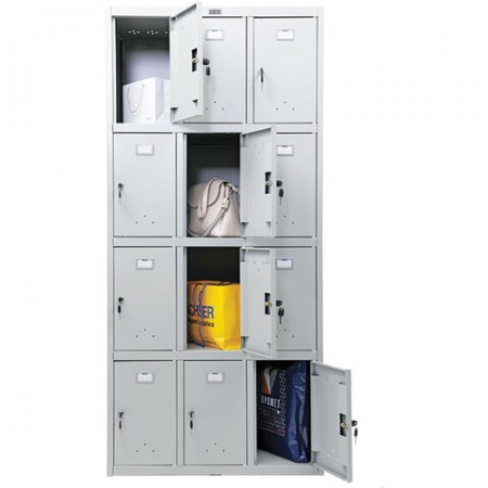 Шкаф металлический для сумок ПРАКТИК &quot;LS-34&quot; двенадцатисекционный, 1830х850х500 мм, 44 кг, разборный 290522