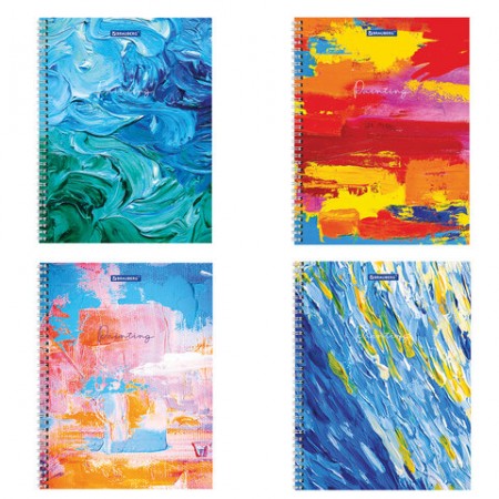 Тетрадь 120 л., А4, BRAUBERG гребень, клетка, обложка картон, &quot;Painting&quot;, 404072