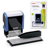 Штамп самонаборный 3-строчный, оттиск 38х14 мм, синий, без рамки, TRODAT 4911P4/DB (Австрия), корпус синий, касса в комплекте, 4911/DB ОЗ /230960