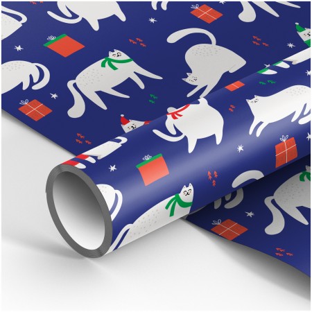 Упаковочная бумага глянц. 70*100см, MESHU &quot;Пушистый праздник&quot;, 80г/м2 358105 MS_53477