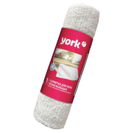 Тряпка для мытья пола 60х80 см, плотность 260 г/м2, ХПП, белая в рулоне, YORK, 22230  608405