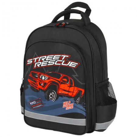 Рюкзак ПИФАГОР SCHOOL, 1 отделение, 3 кармана, &quot;Powerful jeep&quot;, 38x28х14 см, 271410