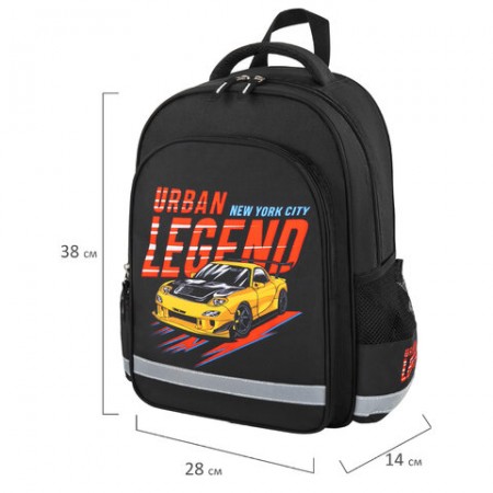 Рюкзак ПИФАГОР SCHOOL, 1 отделение, 3 кармана, &quot;Street legend&quot;, 38x28х14 см, 271409