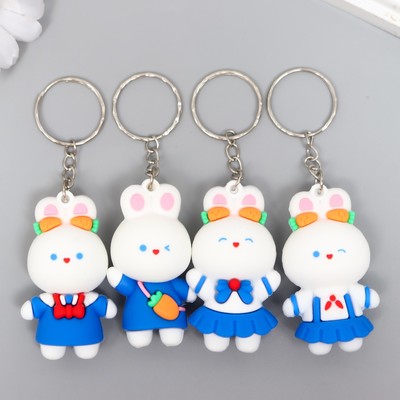 Брелок резина &quot;Зайчик в синем костюмчике&quot; МИКС 2,3х3,2х5 см   7859433