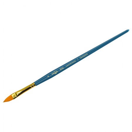 Кисть художественная синтетика Гамма &quot;Галерея&quot;, плоскоовальная &quot;кошачий язык&quot; №4, короткая ручка 338308 306004