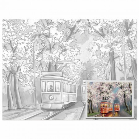 Холст на картоне с контуром BRAUBERG ART CLASSIC &quot;УЛОЧКИ&quot;, 30х40см, грунтованный, хлопок, 191542